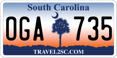 SC license plate OGA735