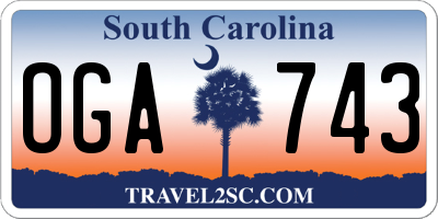 SC license plate OGA743