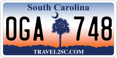 SC license plate OGA748