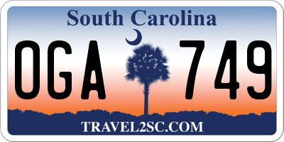 SC license plate OGA749