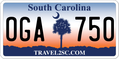 SC license plate OGA750
