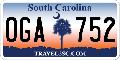 SC license plate OGA752