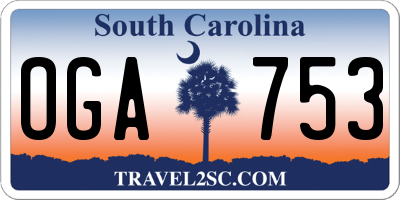 SC license plate OGA753