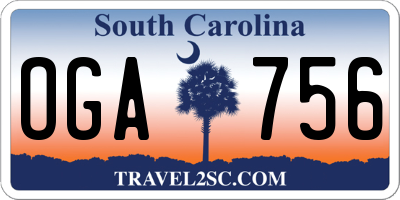SC license plate OGA756