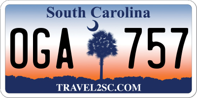 SC license plate OGA757