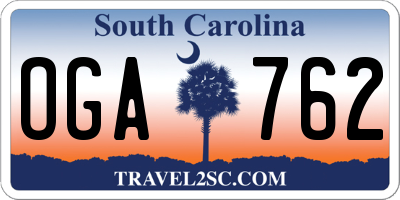 SC license plate OGA762