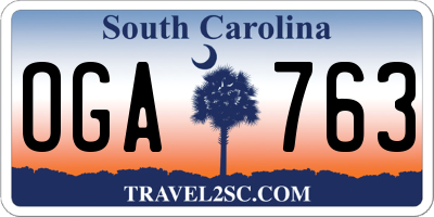 SC license plate OGA763