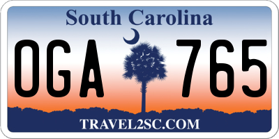 SC license plate OGA765