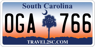 SC license plate OGA766