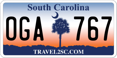 SC license plate OGA767