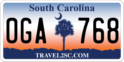 SC license plate OGA768