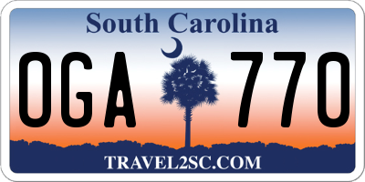 SC license plate OGA770