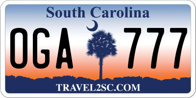 SC license plate OGA777