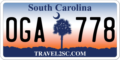 SC license plate OGA778
