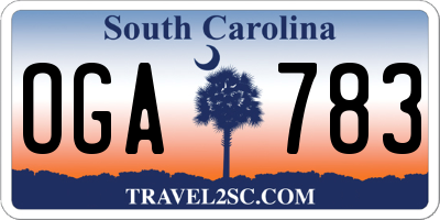 SC license plate OGA783