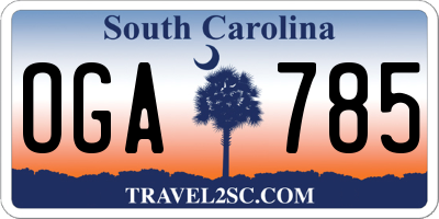 SC license plate OGA785