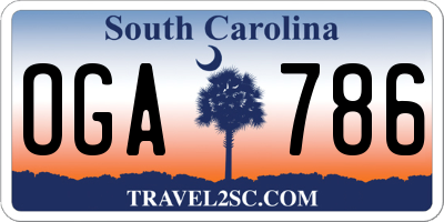SC license plate OGA786