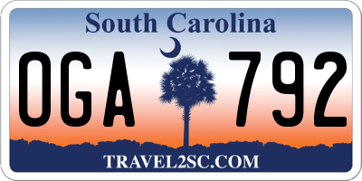 SC license plate OGA792