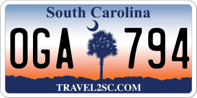 SC license plate OGA794