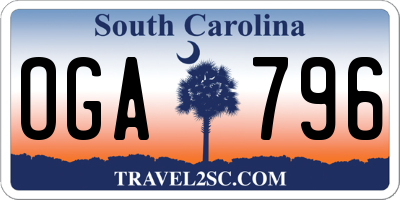 SC license plate OGA796