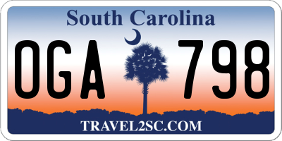 SC license plate OGA798