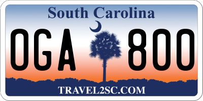 SC license plate OGA800