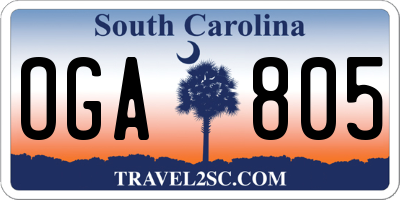 SC license plate OGA805