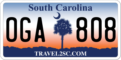SC license plate OGA808