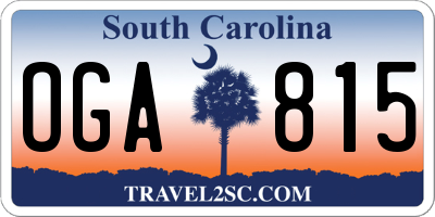 SC license plate OGA815