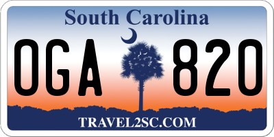 SC license plate OGA820