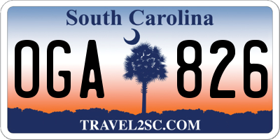 SC license plate OGA826