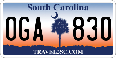 SC license plate OGA830