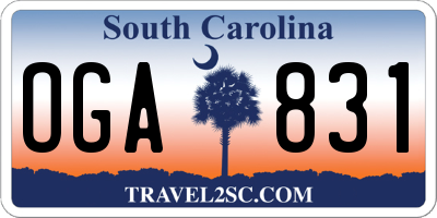 SC license plate OGA831