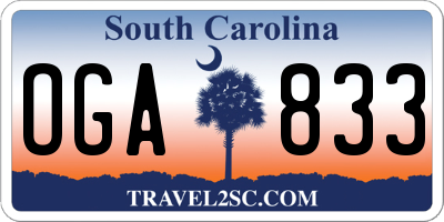 SC license plate OGA833