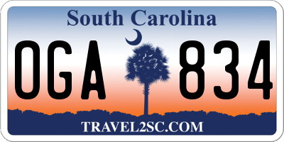 SC license plate OGA834