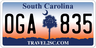 SC license plate OGA835