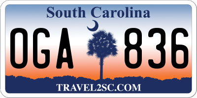 SC license plate OGA836