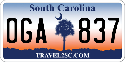 SC license plate OGA837