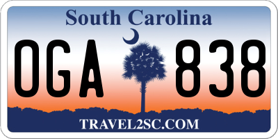 SC license plate OGA838