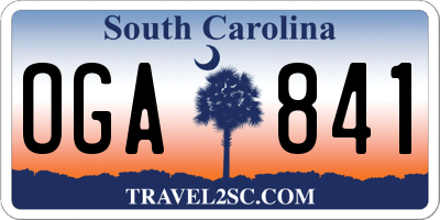 SC license plate OGA841