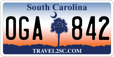 SC license plate OGA842