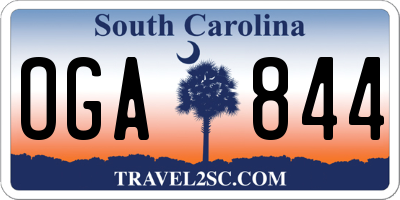 SC license plate OGA844