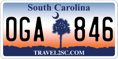 SC license plate OGA846