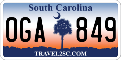 SC license plate OGA849