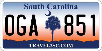 SC license plate OGA851