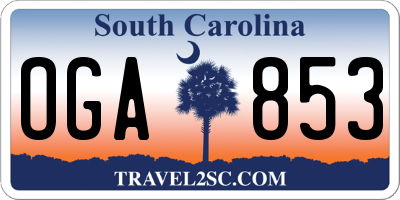 SC license plate OGA853