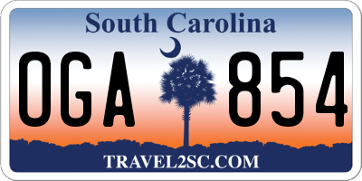 SC license plate OGA854