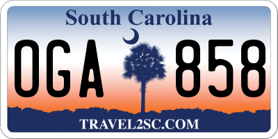 SC license plate OGA858