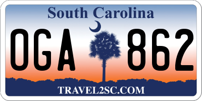 SC license plate OGA862