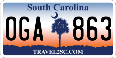 SC license plate OGA863